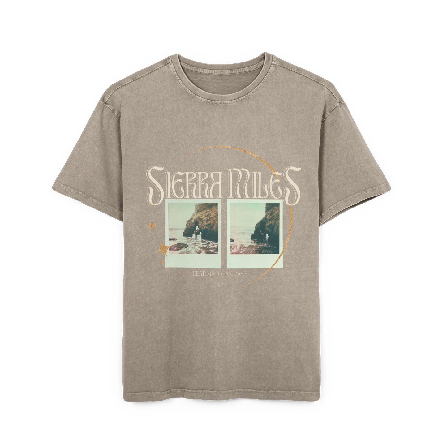 Lead Me To An Oasis Acid Washed Heavy Oversize Tee