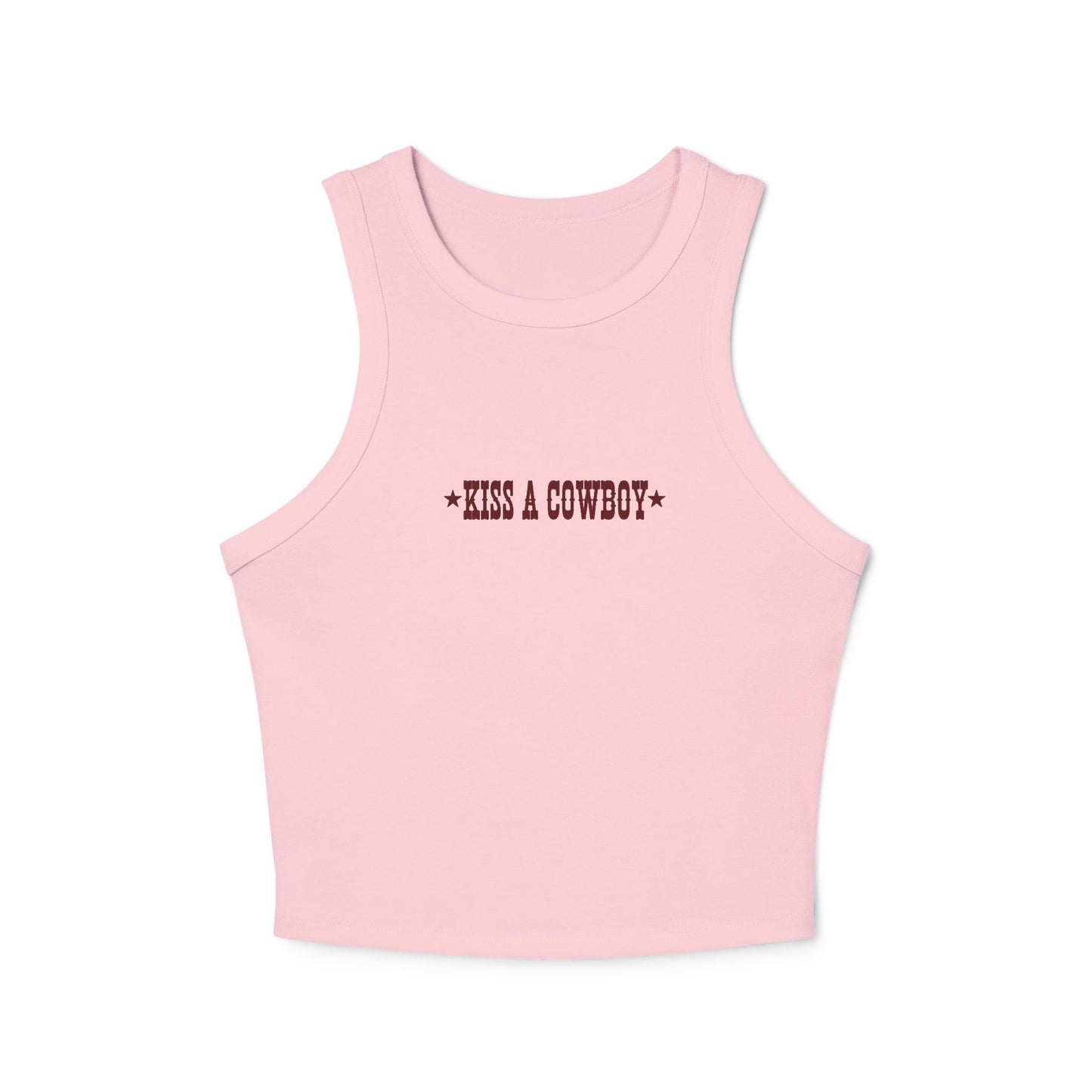 Kiss A Cowboy Women's Micro Rib Racer Tank Top