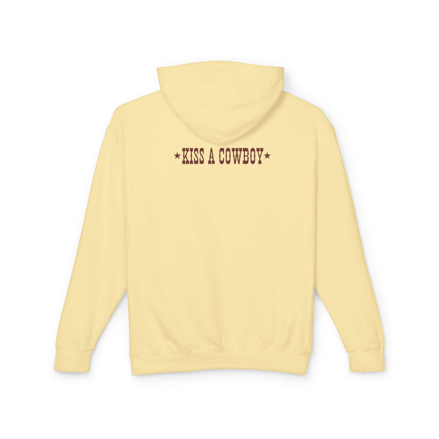 Kiss A Cowboy Unisex Lightweight Hooded Sweatshirt