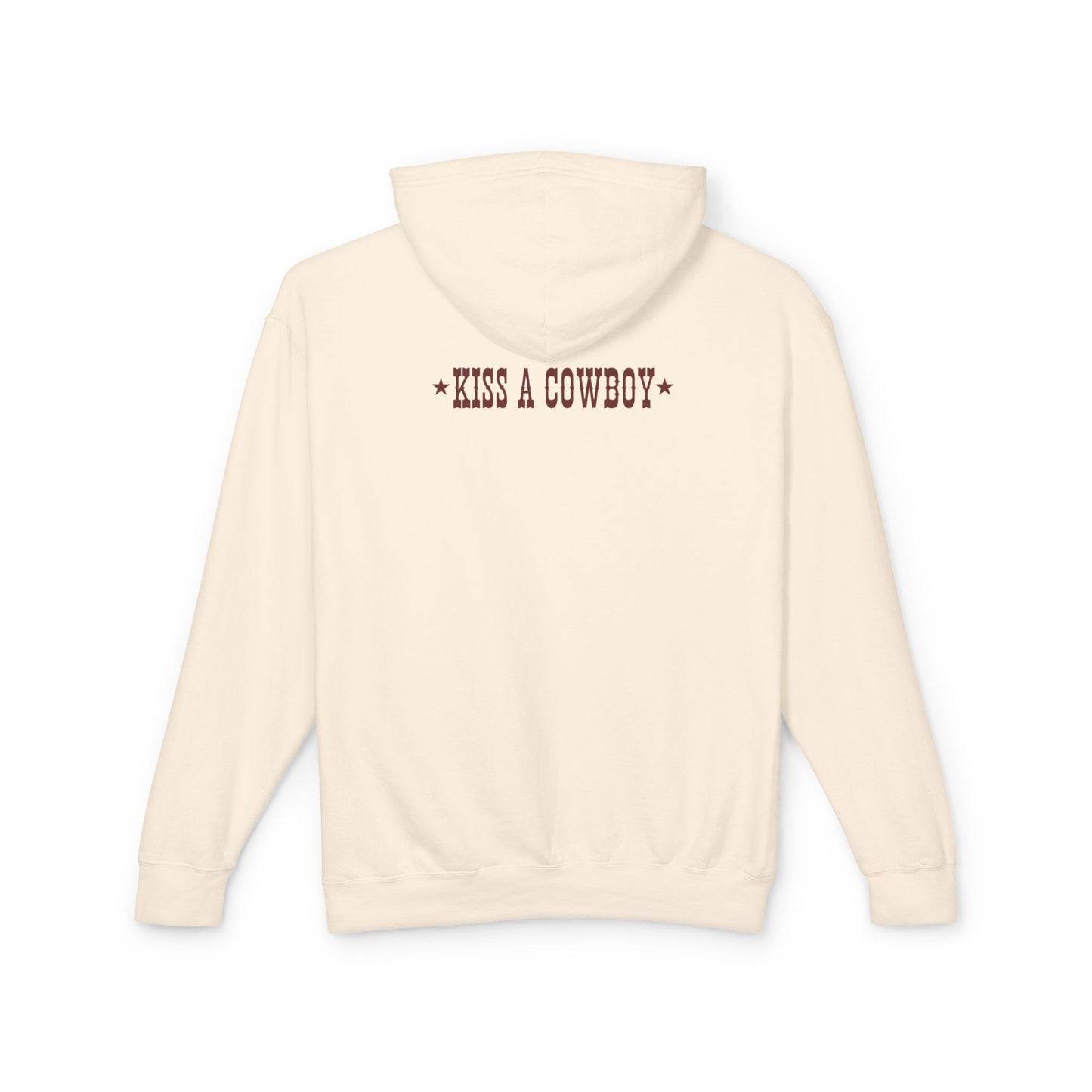 Kiss A Cowboy Unisex Lightweight Hooded Sweatshirt
