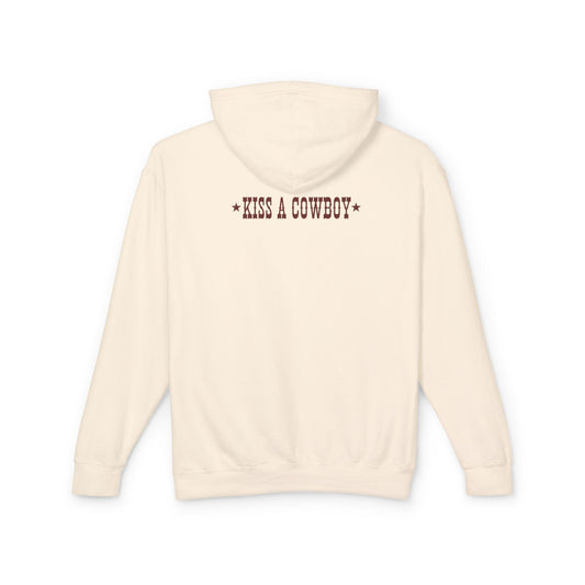 Kiss A Cowboy Unisex Lightweight Hooded Sweatshirt